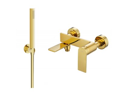 Mexen Zero R70 vaňová batéria so sprchovou súpravou, zlatá - 7113R70-50