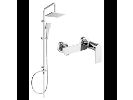 Mexen Tord nástenná sprchová súprava s dažďovou sprchou, sprchová batéria Zero, chróm - 71140200-00