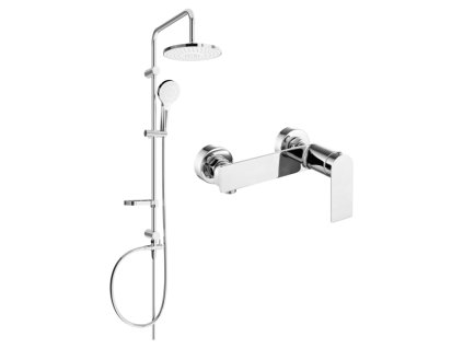 Mexen Erik nástenná sprchová súprava s dažďovou sprchou, sprchová batéria Zero, chróm - 71140205-00