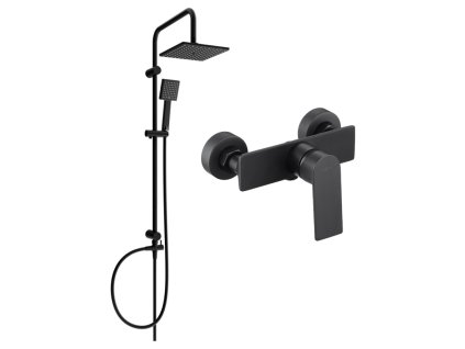 Mexen Tord nástenná sprchová súprava s dažďovou sprchou, sprchová batéria Alexa, čierna - 71240200-70