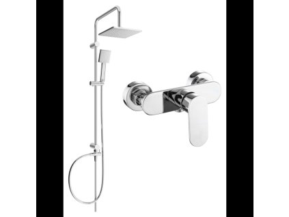 Mexen Tord nástenná sprchová súprava s dažďovou sprchou, sprchová batéria Milo, chróm - 71340200-00