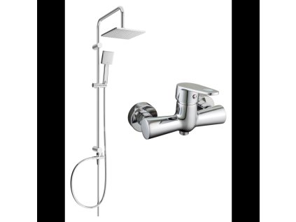 Mexen Tord nástenná sprchová súprava s dažďovou sprchou, sprchová batéria Kama, chróm - 72540200-00