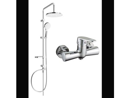 Mexen Erik nástenná sprchová súprava s dažďovou sprchou, sprchová batéria Kama, chróm - 72540205-00