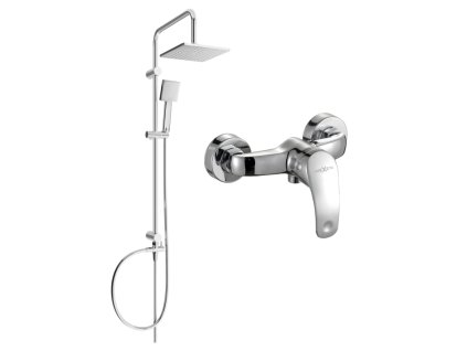 Mexen Tord nástenná sprchová súprava s dažďovou sprchou, sprchová batéria Fabia, chróm - 746540200-00