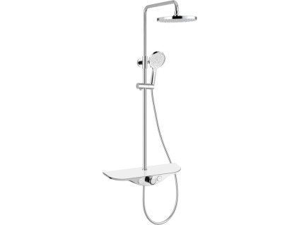 Mexen Exxo sprchový set s dažďovou sprchou a batériou, chróm/biela - 78113-20
