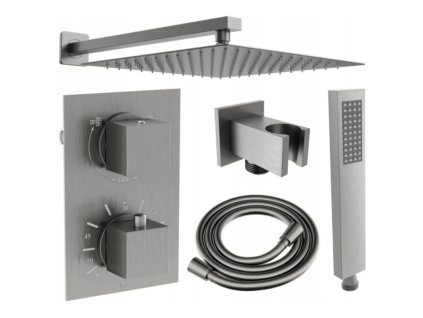 Mexen Cube DR02 podomietková sprchová súprava s dažďovou sprchou 30 cm, šedá/grafit - 77502DR0230-66