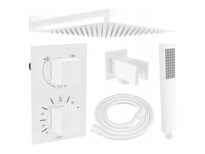 Mexen Cube DR02 podomietková sprchová súprava s dažďovou sprchou 25 cm, biela - 77502DR0225-20