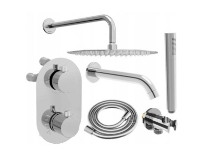 Mexen Kai DR70 podomietková vaňovo-sprchová súprava s dažďovou hlavicou 30 cm, chróm - 77602DR70301-00