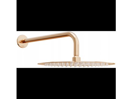 Mexen Slim sprchová hlavica - tropický dážď 25 cm so sprchovým ramenom, ružové zlato - 79225211-60