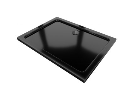 Mexen Flat sprchová vanička obdĺžniková slim 90 x 70 cm, čierna, sifón čierny - 40707090B