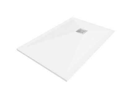 Mexen Stone+ sprchová vanička obdĺžniková z minerálneho kompozitu 80 x 70 cm, biela - 44107080