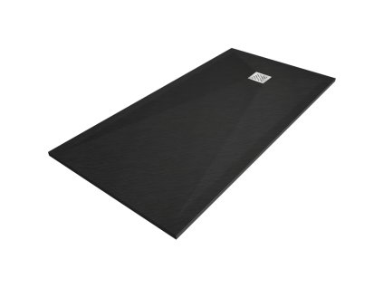 Mexen Stone+ sprchová vanička obdĺžniková z minerálneho kompozitu 180 x 80 cm, čierna- 44708018