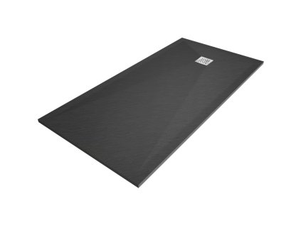 Kompozitná obdĺžniková sprchová vanička Mexen Stone+ 160 x 90 cm, antracit - 44719016
