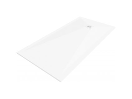 Kompozitná obdĺžniková sprchová vanička Mexen Stone+ 160 x 70 cm, biela, biely obklad - 44107016-W