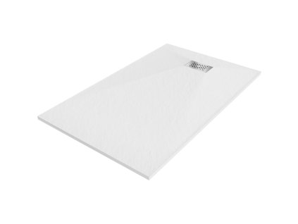 Mexen Hugo obdĺžniková sprchová vanička SMC 140 x 70 cm, biela, inoxová mriežka - 42107014-X