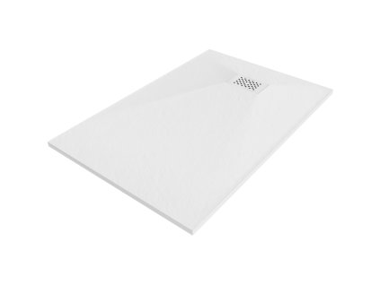 Mexen Hugo obdĺžniková sprchová vanička SMC 130 x 90 cm, biela, biela mriežka - 42109013-W
