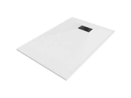 Mexen Hugo obdĺžniková sprchová vanička SMC 110 x 70 cm, biela, čierna mriežka - 42107011-B