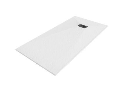 Mexen Hugo obdĺžniková sprchová vanička SMC 180 x 90 cm, biela, čierna mriežka - 42109018-B