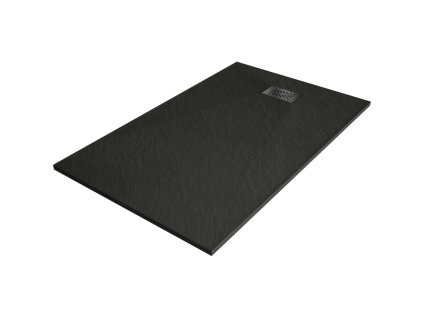 Mexen Hugo obdĺžniková sprchová vanička SMC 160 x 70 cm, čierna, čierna mriežka - 42707016-B