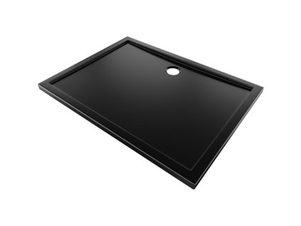 Mexen Flow slim obdĺžniková sprchová vanička 100 x 75 cm, matná čierna - 46R707510