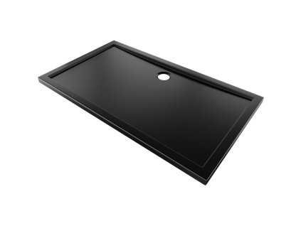 Mexen Flow slim obdĺžniková sprchová vanička 140 x 100 cm, matná čierna - 46R701014