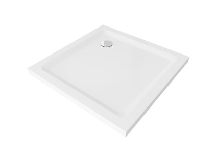 Mexen Flat sprchová vanička štvorcová slim 80 x 80 cm, biela, sifón - 40108080