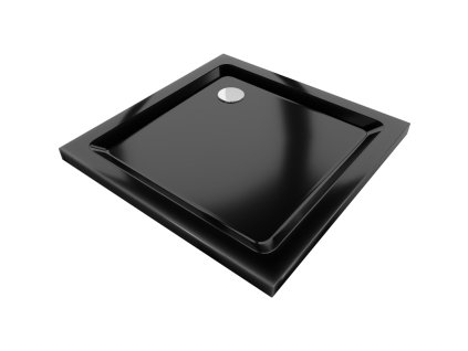 Mexen Flat sprchová vanička štvorcová slim 70 x 70 cm, čierna, sifón - 40707070