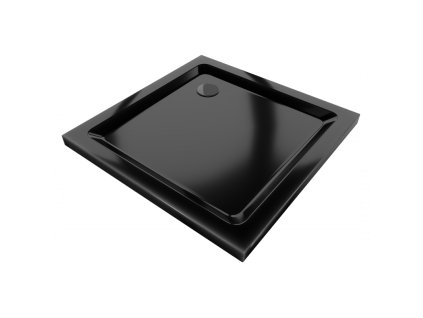 Mexen Flat sprchová vanička štvorcová slim 70 x 70 cm, čierna, sifón čierny - 40707070B