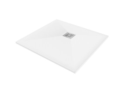 Mexen Stone+ sprchová vanička štvorcová z minerálneho kompozitu 70 x 70 cm, biela - 44107070