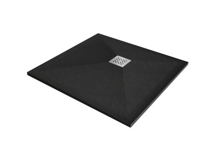Mexen Stone+ sprchová vanička štvorcová z minerálneho kompozitu 90 x 90 cm, čierna- 44709090
