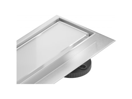 Mexen Flat 360° sprchový žľab, vzor MGW, 90 cm, biele sklo - 1027090-40