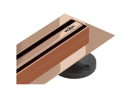 Mexen Flat 360° Slim sprchový žľab 120 cm, ružovo - zlatý - 1641120