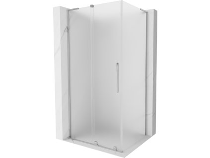 Posuvný sprchový kút Mexen Velar L 110 x 80 cm, matný, chróm - 871-110-080-33-01