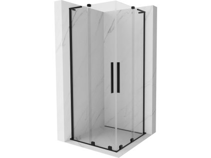 Posuvný sprchový kút Mexen Velar L Duo 80 x 80 cm, transparentný, čierny - 871-080-080-02-03-70