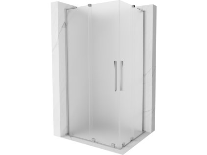Posuvný sprchový kút Mexen Velar L Duo 90 x 80 cm, matný, chróm - 871-090-080-02-33-01