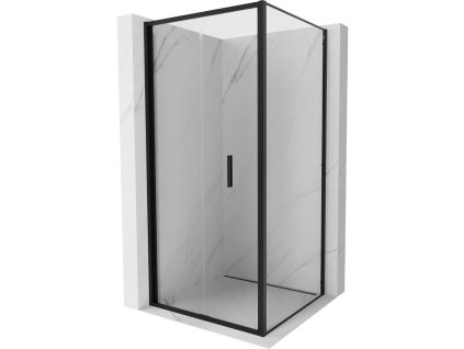 Skladací sprchový kút Mexen Exo 95 x 95 cm, priehľadný, čierny - 816-095-095-70-00