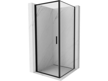 Mexen Exo výklopný sprchový kút 85 x 85 cm, priehľadný, čierny - 817-085-085-70-00