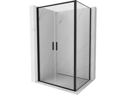 Mexen Exo výklopný sprchový kút 100 x 70 cm, priehľadný, čierny - 814-100-070-70-00