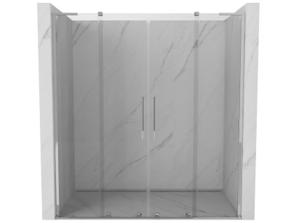 Posuvné sprchové dvere Mexen Velar L Duo 200 cm, transparentné, chróm - 871-200-003-02-01