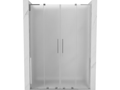 Posuvné sprchové dvere Mexen Velar L Duo 140 cm, matné, chróm - 871-140-003-32-01