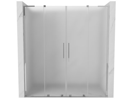 Posuvné sprchové dvere Mexen Velar L Duo 180 cm, matné, chróm - 871-180-003-32-01