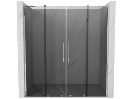 Posuvné sprchové dvere Mexen Velar L Duo 180 cm, grafit, chróm - 871-180-003-42-01