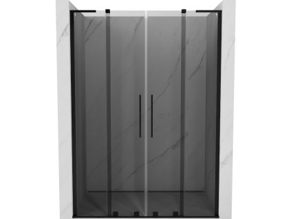 Posuvné sprchové dvere Mexen Velar L Duo 140 cm, grafit, čierna - 871-140-003-42-70