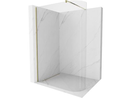 Mexen Kyoto zaoblená sprchová stena 110 x 200 cm, priehľadná 8 mm, zlatá - 800-110-101-50-06