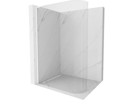 Mexen Kioto L zaoblená sprchová stena 90 x 200 cm, transparentná, biela - 800-090-103-20-06