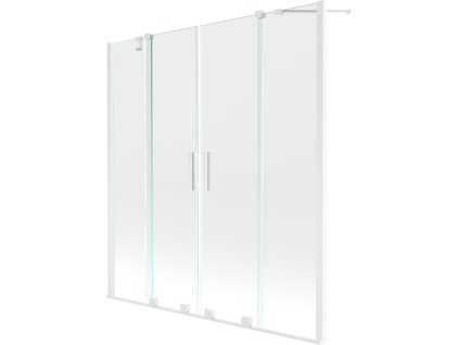 Mexen Velar Duo 2-krídlová posuvná vaňová zástena 150 x 150 cm, transparentná, biela - 896-150-000-02-20