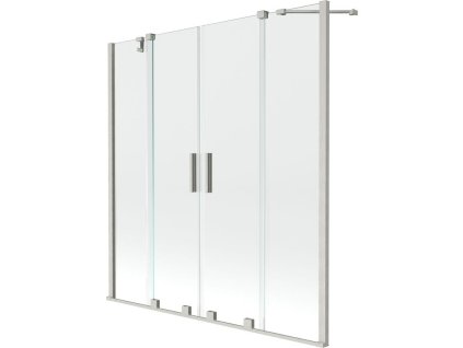 Mexen Velar Duo 2-krídlová posuvná vaňová zástena 150 x 150 cm, transparentná, brúsený nikel - 896-150-000-02-97