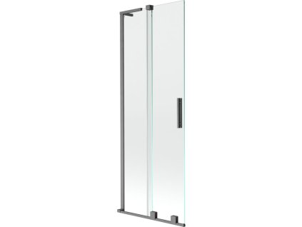 Mexen Velar L 2-krídlová posuvná vaňová zástena 75 x 150 cm, transparentná, pištoľovo sivá kartáčovaná - 896-075-003-01-66