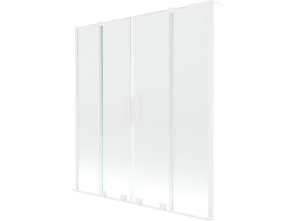 Mexen Velar L Duo 2-krídlová posuvná vaňová zástena 150 x 150 cm, transparentná, biela - 896-150-003-02-20