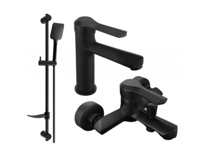 Kúpeľňová súprava Mexen Sabre DF62, čierna - 72103DF62-70